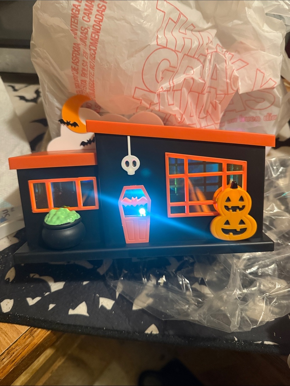 Halloween Plastic Light Up House! (New)